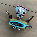 Dog waste bag holder with two mini carabiners