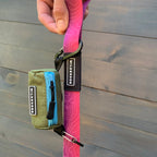 Dog waste bag holder with two mini carabiners