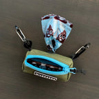 Dog waste bag holder with two mini carabiners