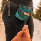 Dog training treat pouch with magnetic and zip closures