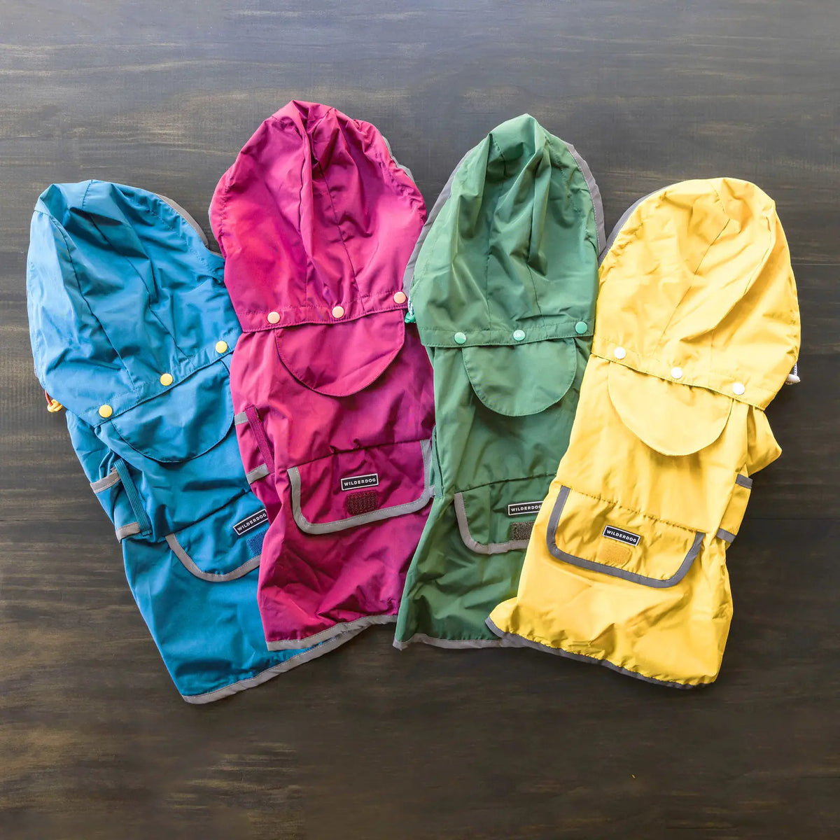 Waterproof reflective dog raincoat with removable hood