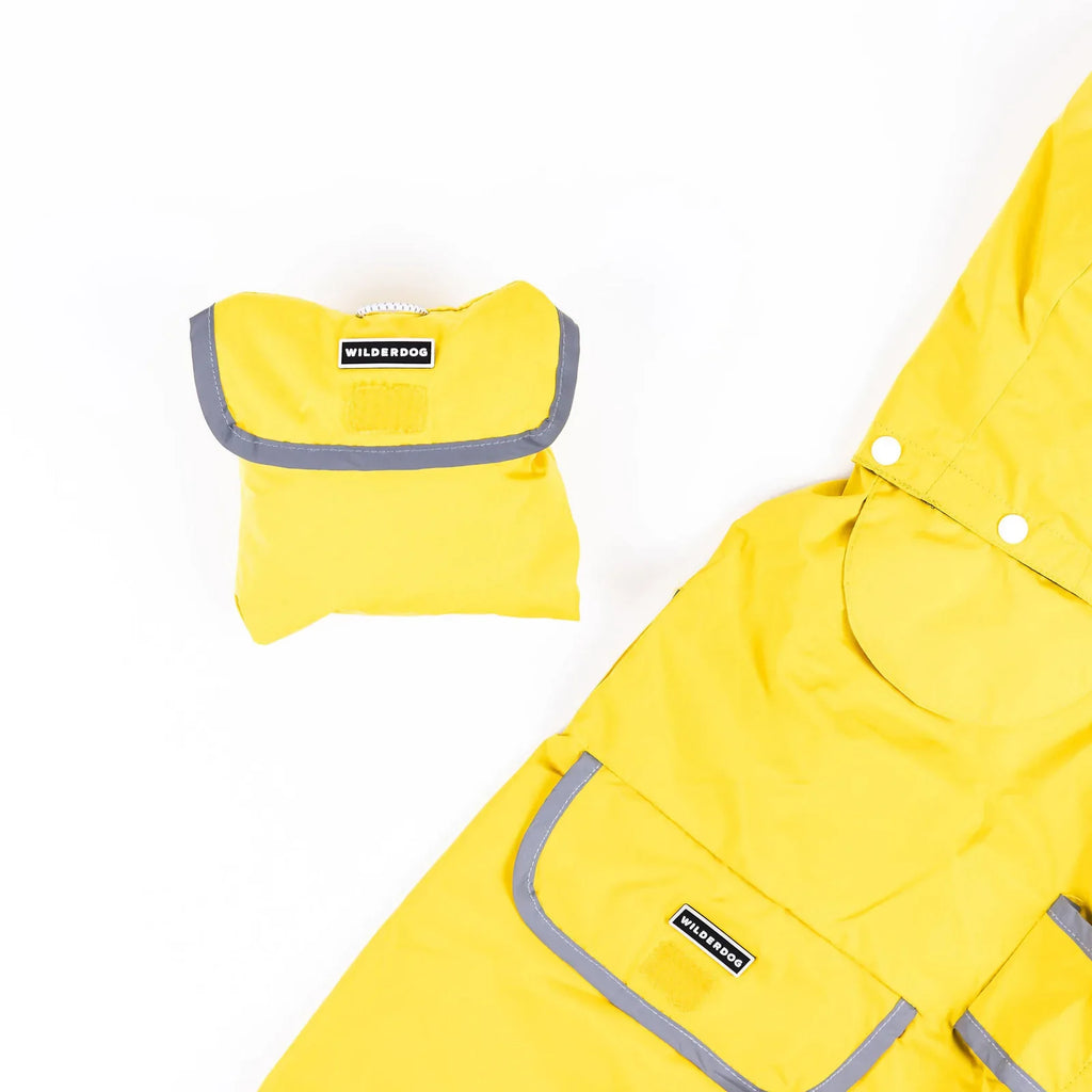 Waterproof reflective dog raincoat with removable hood