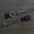Black waterproof dog collar with metal D ring