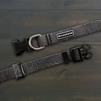 Black waterproof dog collar with metal D ring