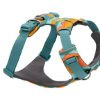 Padded Dog Harness for Daily Walks with Front and Back Leash Attachment Points and Reflective Trim, XXSmall / Spring Mountains (968) / New