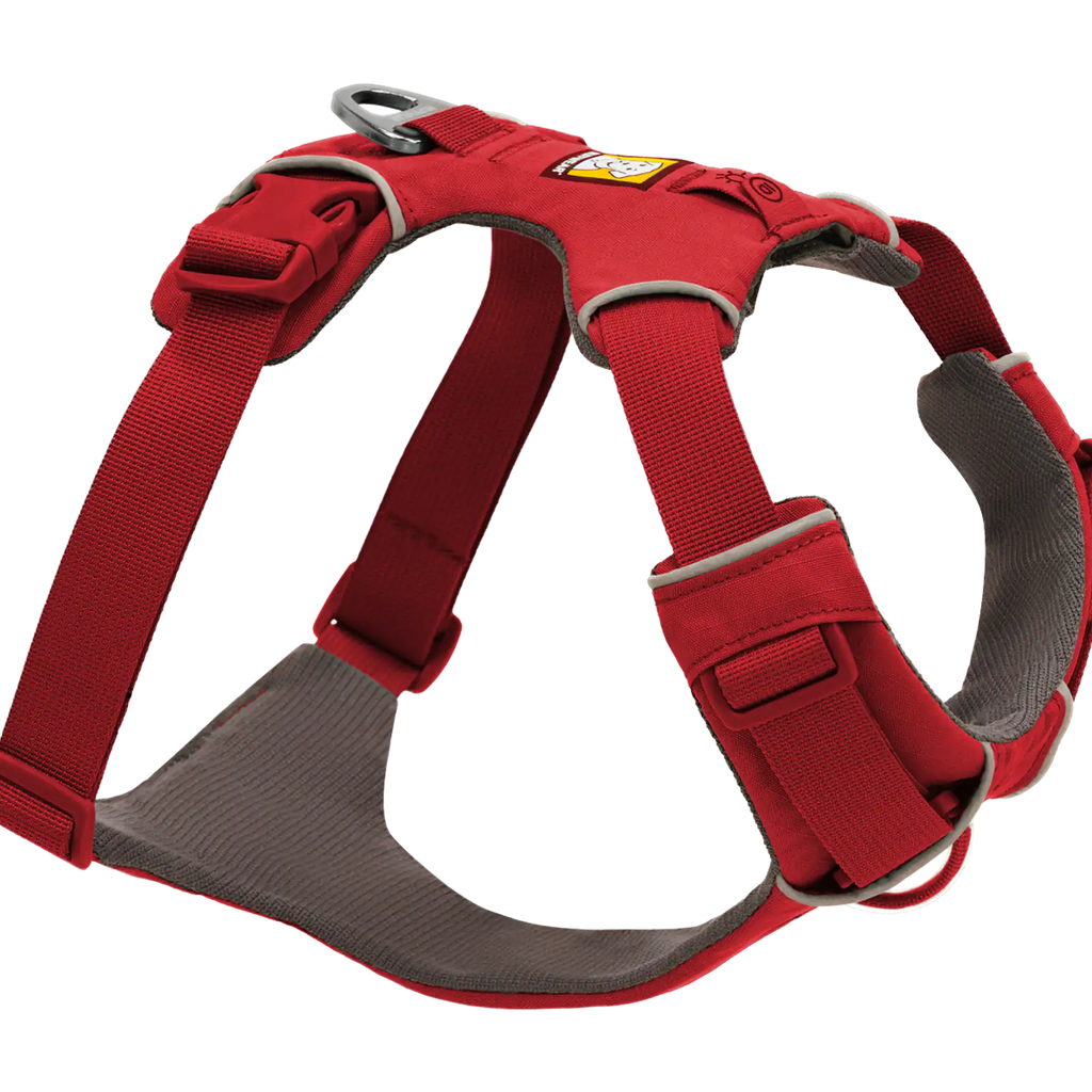 Padded Dog Harness for Daily Walks with Front and Back Leash Attachment Points and Reflective Trim, XXSmall / Red Canyon (625) / New