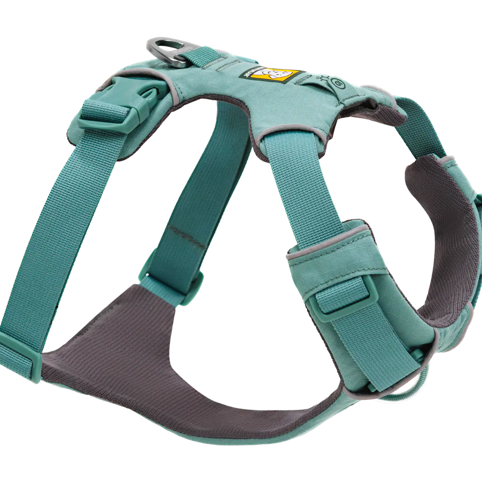 Padded Dog Harness for Daily Walks with Front and Back Leash Attachment Points and Reflective Trim, XXSmall / River Rock Green (355) / New
