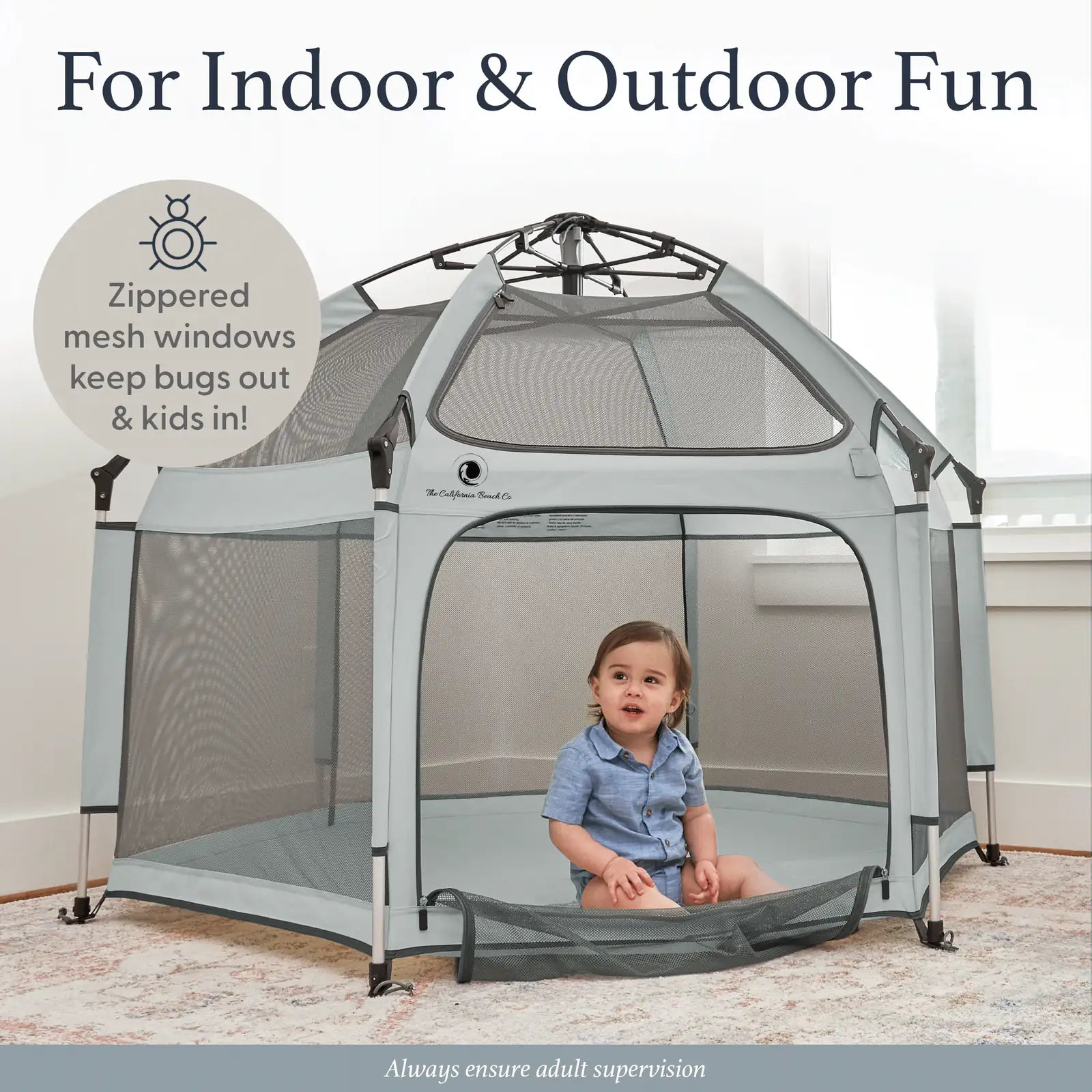 Portable pop up playpen with UPF shade and mesh walls, product image 15