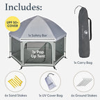 Portable pop up playpen with UPF shade and mesh walls, product image 17