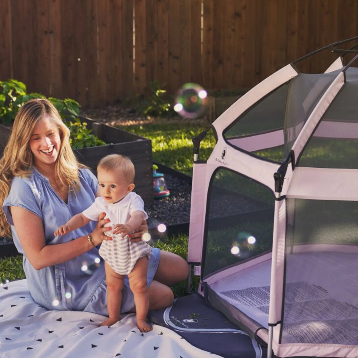 Portable pop up playpen with UPF shade and mesh walls, product image 22
