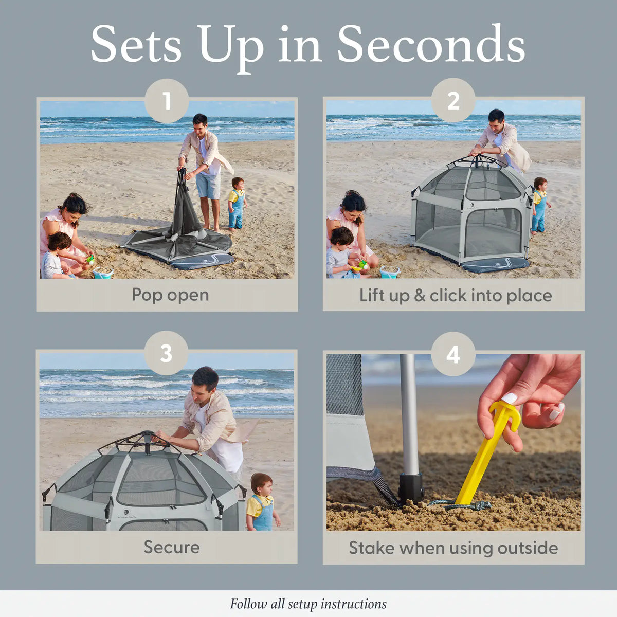 Portable pop up playpen with UPF shade and mesh walls, product image 32