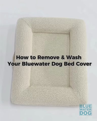 Large Boucle Orthopedic Dog Bed in Sand with Memory-Foam Support and a Removable Washable Cover product demonstration video
