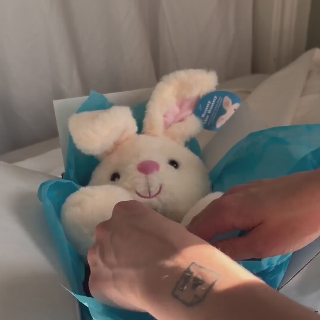 Benny Bunny Plush Toy, Soft Stuffed Companion in a Gift-Ready Care Package for Everyday Surprises product demonstration video