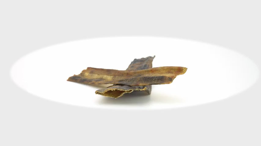 Air-Dried Wolf Fish Skin Dog Chews product video