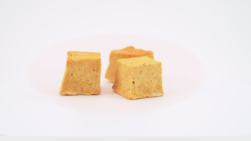 Single-Ingredient Salmon Dog Treats, Air-Dried Fillet Pieces in 70 g, 250 g or 1 kg Resealable Packs product demonstration video