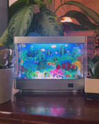 Rotating Tropical Fish Table Lamp for Soft Ambient Light, Quiet Motion in a 10-Inch Y2K-Inspired Design source demonstration video