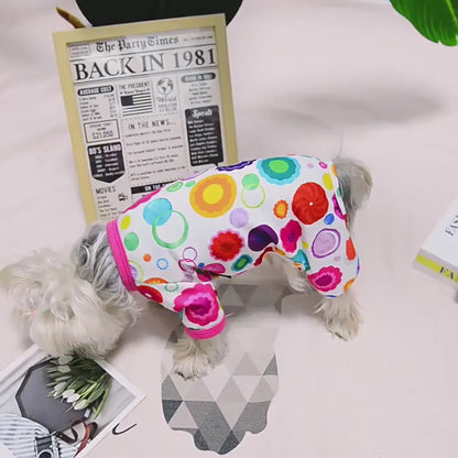 Dog Pajamas Set of 2 - Soft Puppy PJs Jumpsuit for Small Dogs Cats Chihuahua Yorkie, Cute Pet Sleepwear Onesie for Spring Summer, Mixed Colors XS-XXL Pet Apparel
