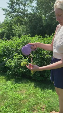 Hands-Free Dog Waste Bag Holder for Leashes and Backpacks, Recycled Plastic Clip in Eleven Colors source demonstration video