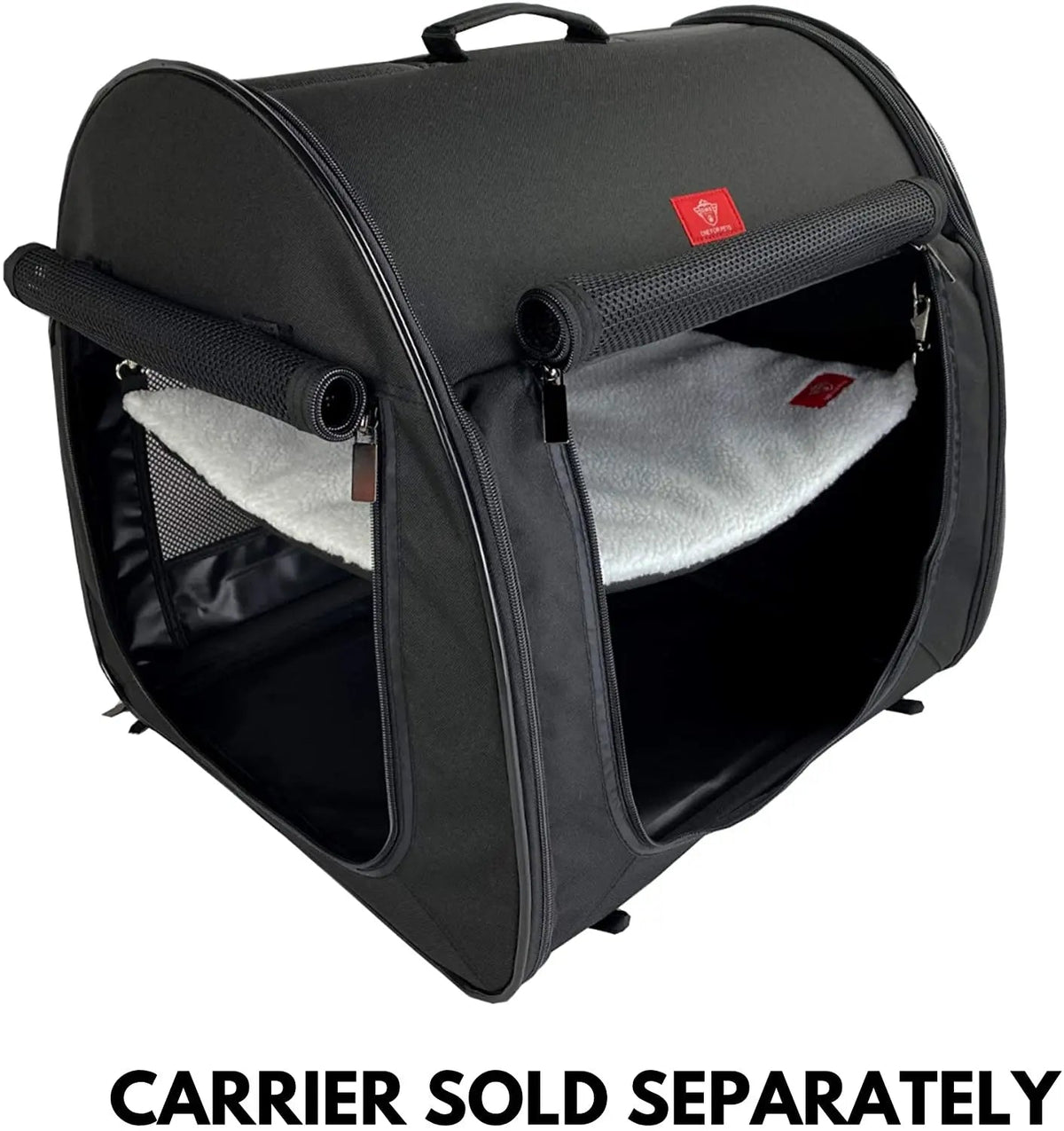 Kennel Hammock Add-On Set, 2 Sherpa Hangers for Portable Pet Kennels, Warm Split-Level Resting Space