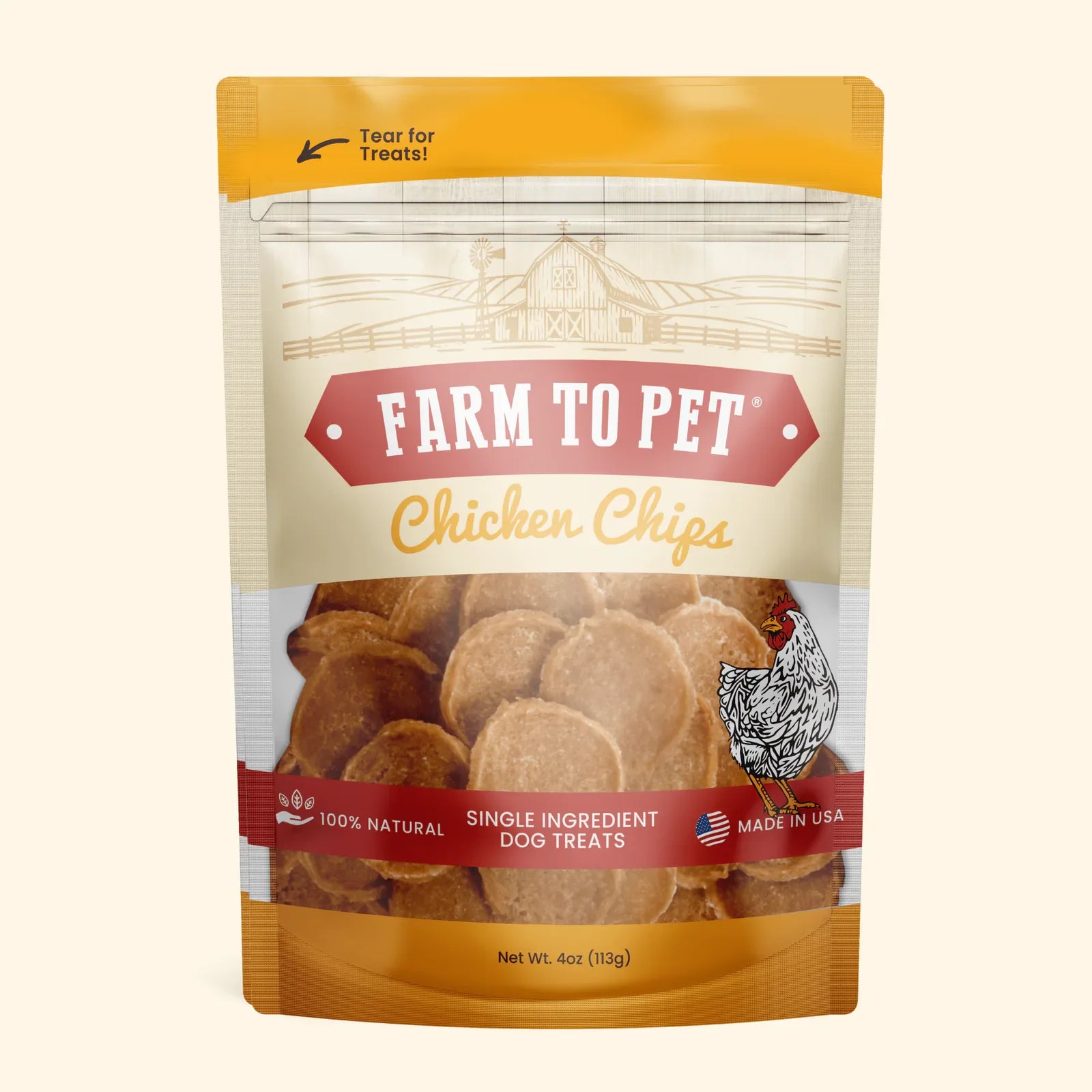 Chicken Chip Dog Treats Made from Single-Ingredient Human-Grade Breast Meat for Training Rewards main product image