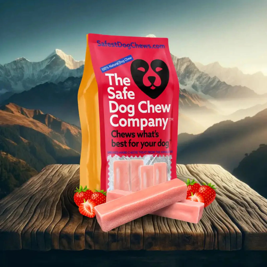 Strawberry Himalayan Yak Dog Chews, Small (<25 lbs) / 3-chews