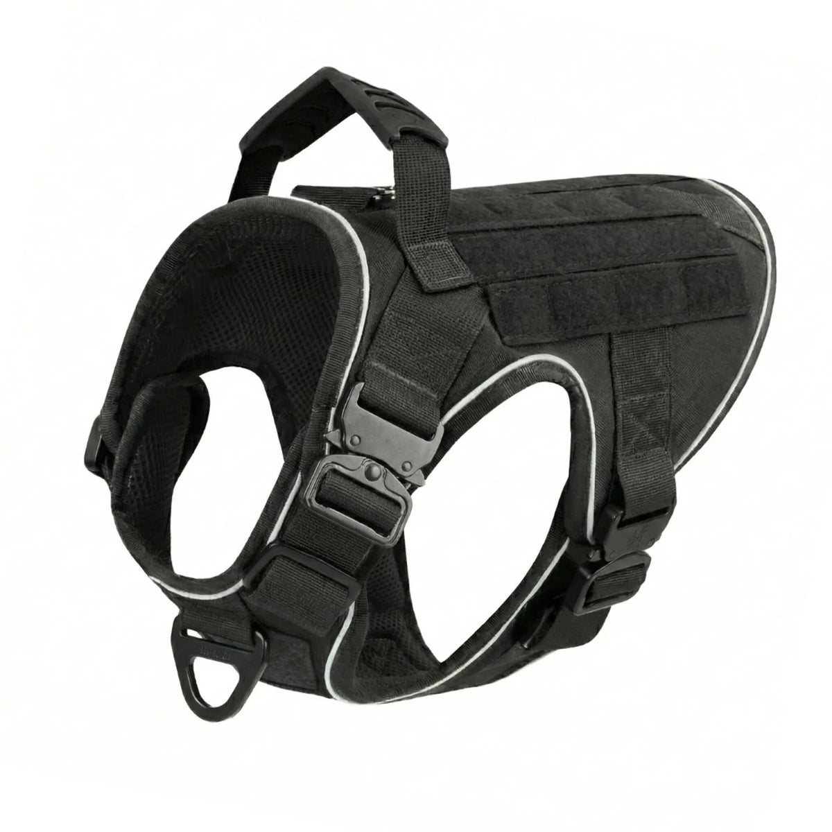 Tactical No-Pull Dog Harness with Four Quick-Release Metal Buckles for Secure Walks and Training - K9 Black / Extra-Small (15-25 LB) / Harness