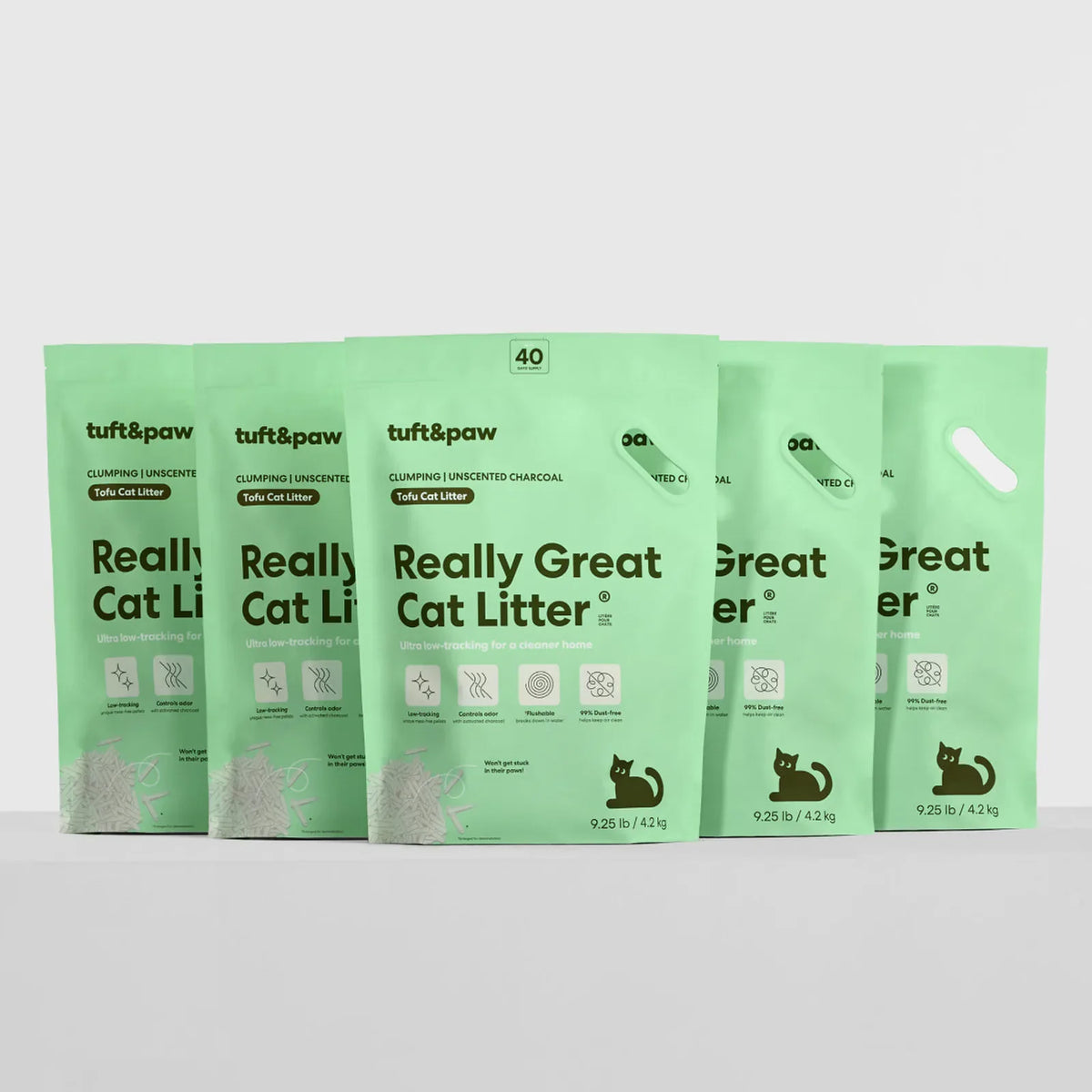 [Size:5-Pack][Formula:Unscented] Really Great Cat Litter - Tuft and Paw