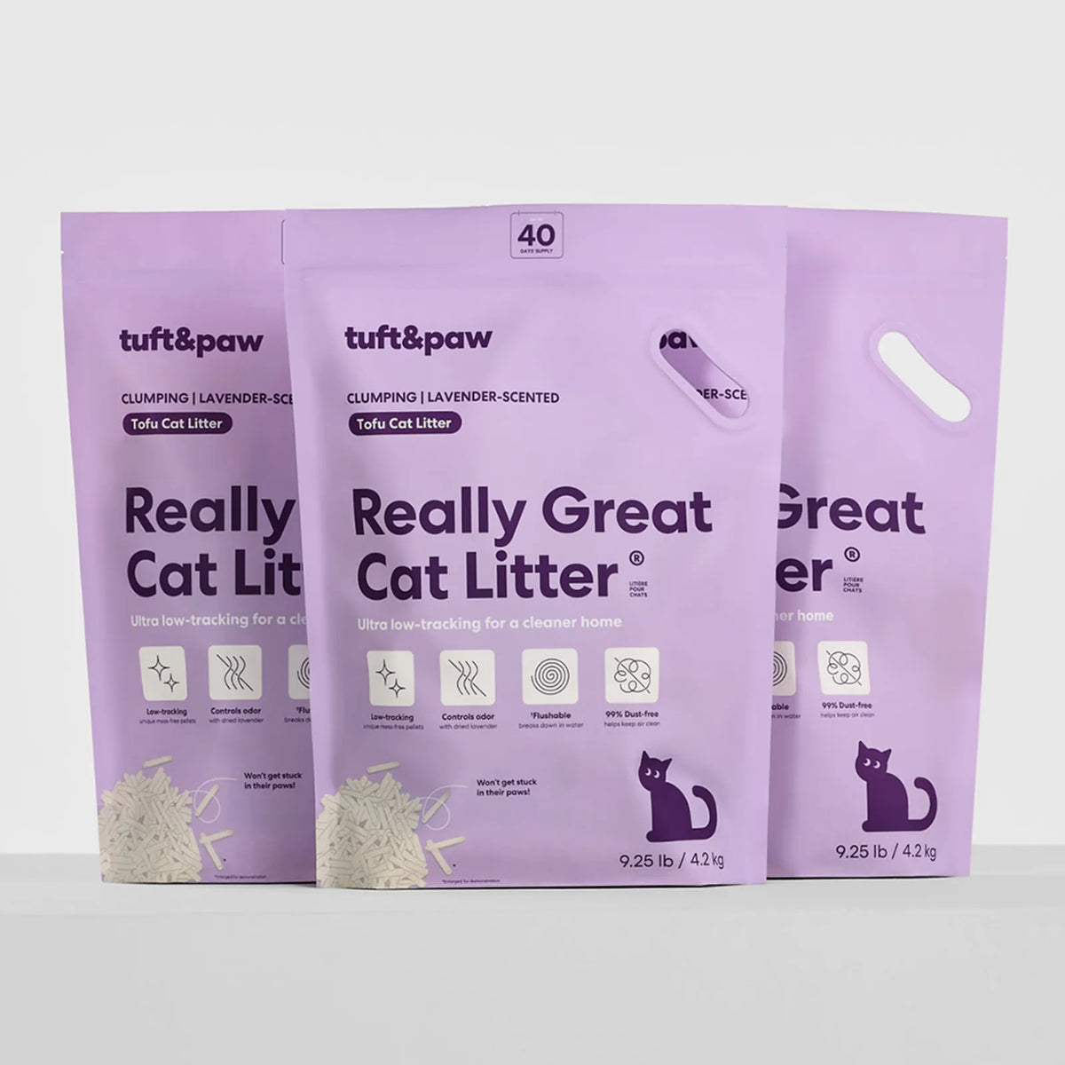[Formula:Lavender][Size:3-Pack] Really Great Cat Litter - Tuft and Paw