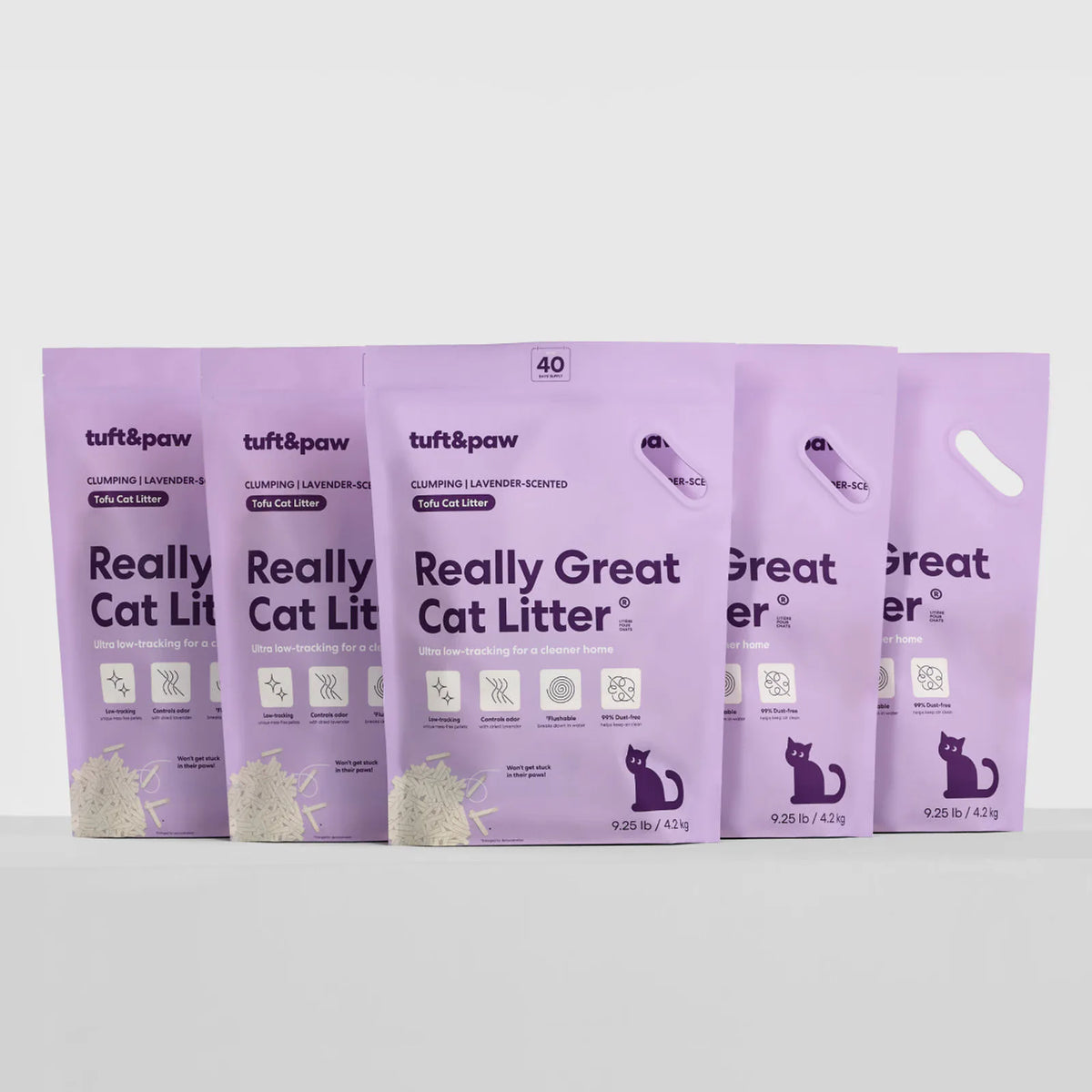 [Formula:Lavender][Size:5-Pack] Really Great Cat Litter - Tuft and Paw