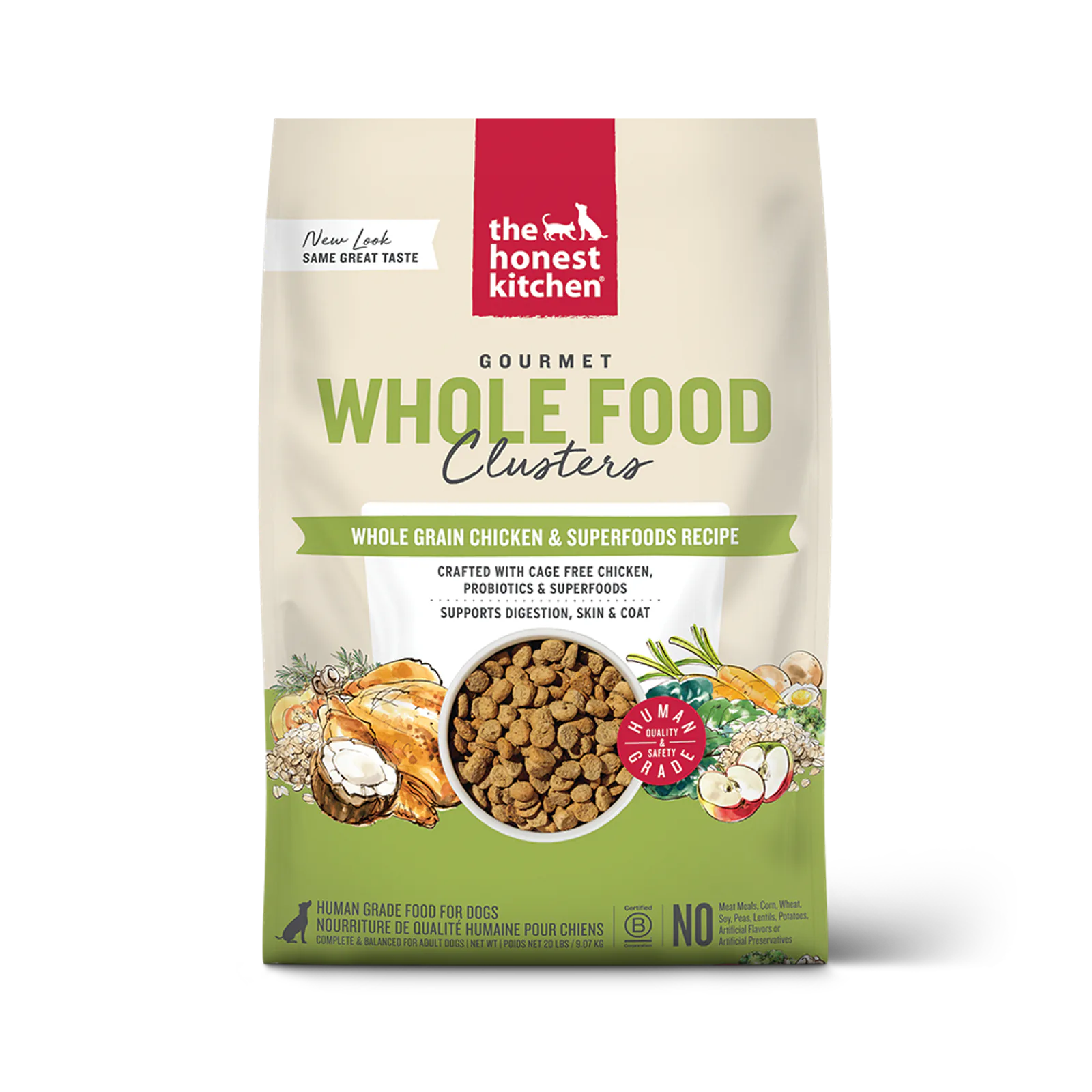 Whole Grain Chicken Dry Dog Food Made from Roasted Whole Food Clusters for Daily Meals and Training main product image