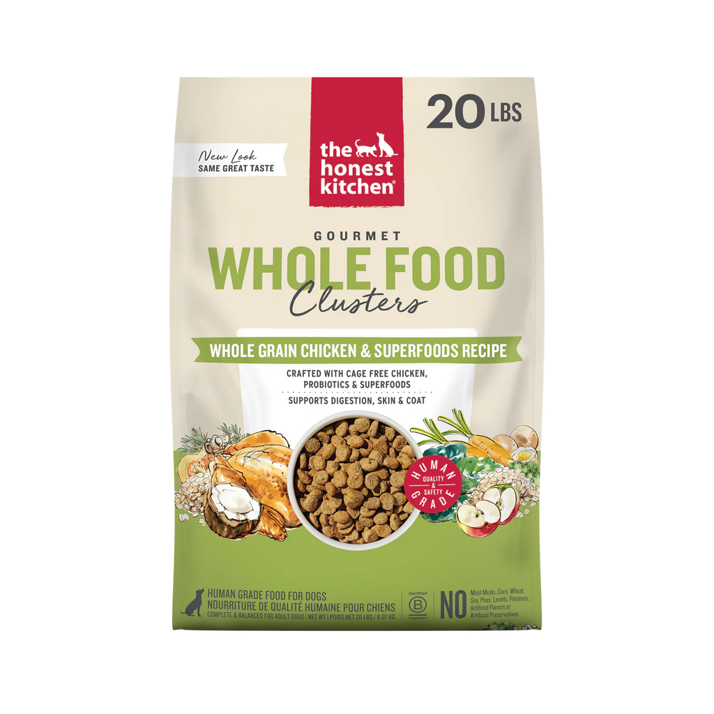 Whole Grain Chicken Dry Dog Food Made from Roasted Whole Food Clusters for Daily Meals and Training, 20 lb