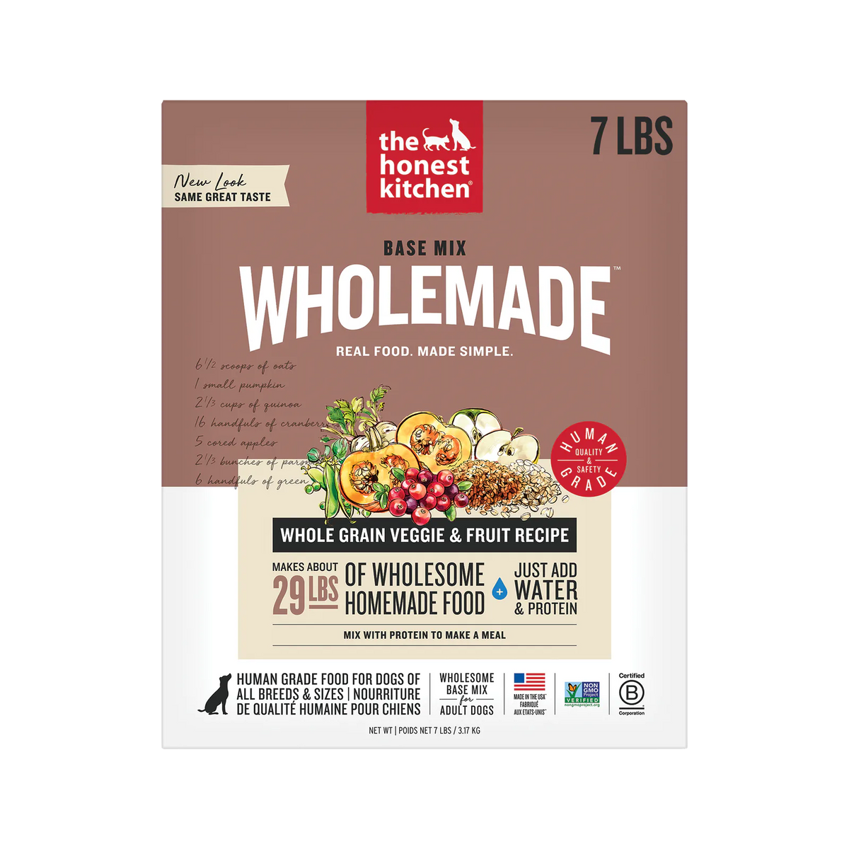 Wholemade Base Mix Dehydrated Dog Food from The Honest Kitchen Whole Grain Veggie &amp; Fruit ::7-lb